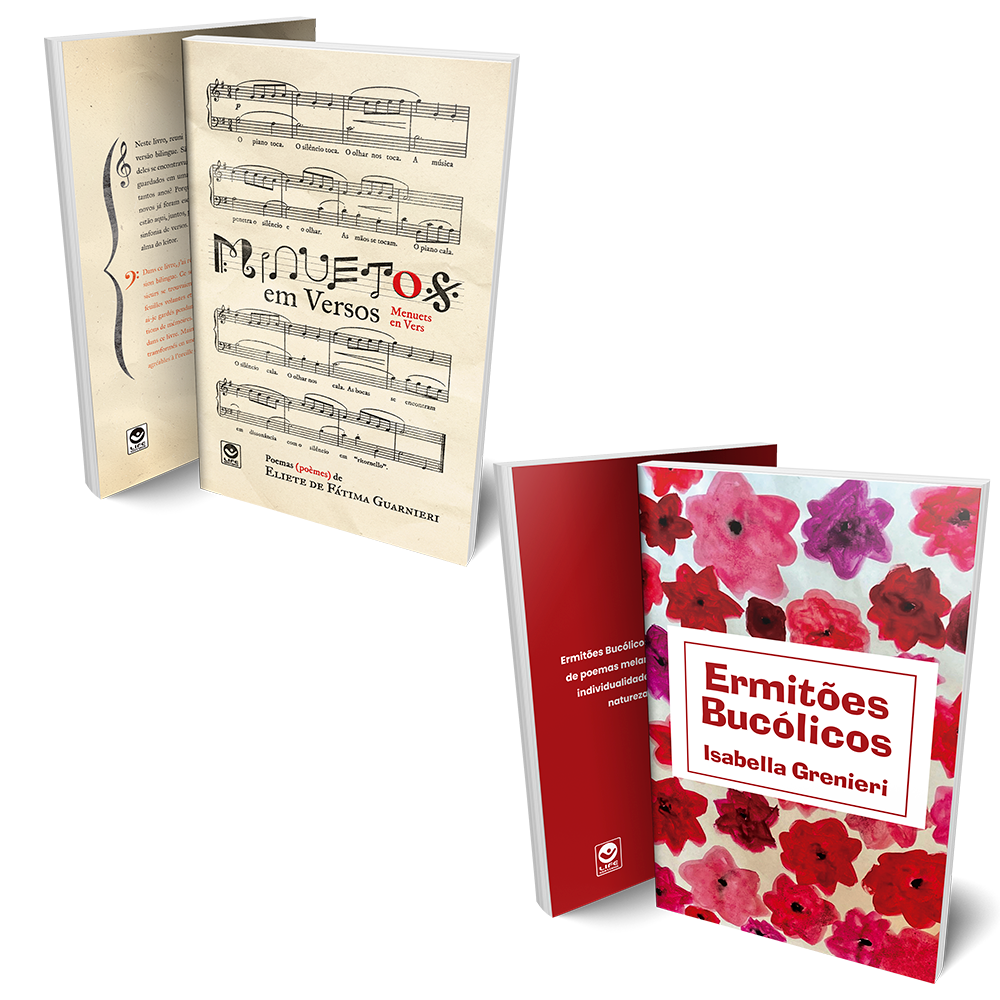 Capa de Minuetos em Versos e Ermitões Bucólicos (Combo Mãe e Filha)